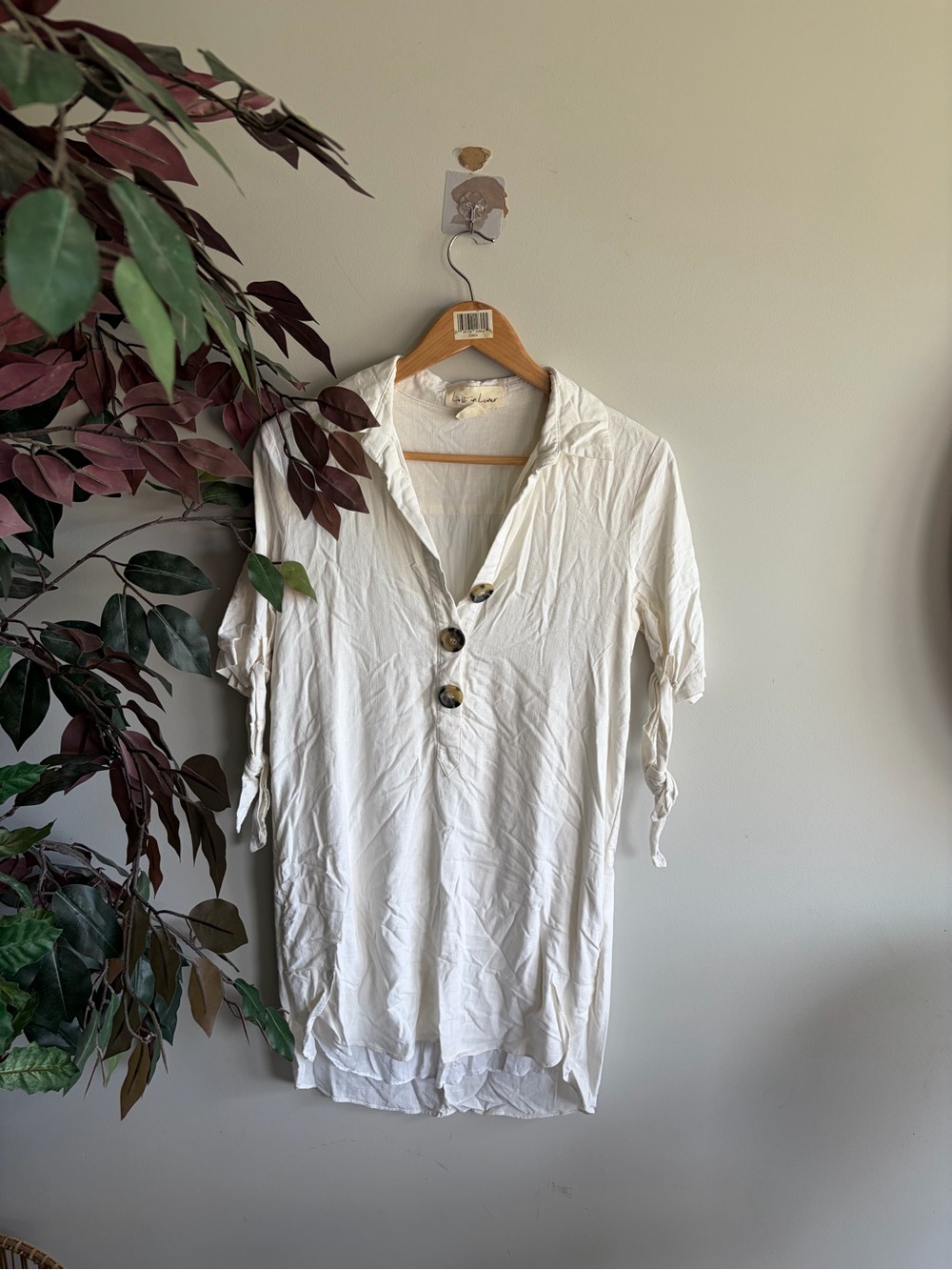 Lost in lunar Relaxed White Button midi dress